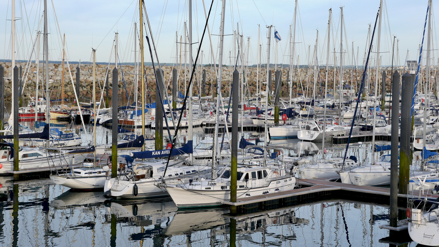 Suwena in the Roscoff marina in Brittany