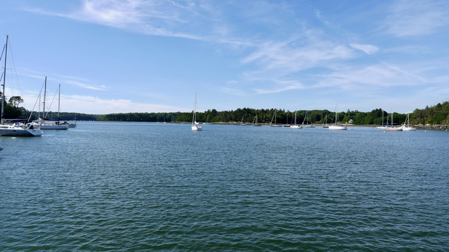 The anchorage of Sainte-Marine on the river Odet in Brittany