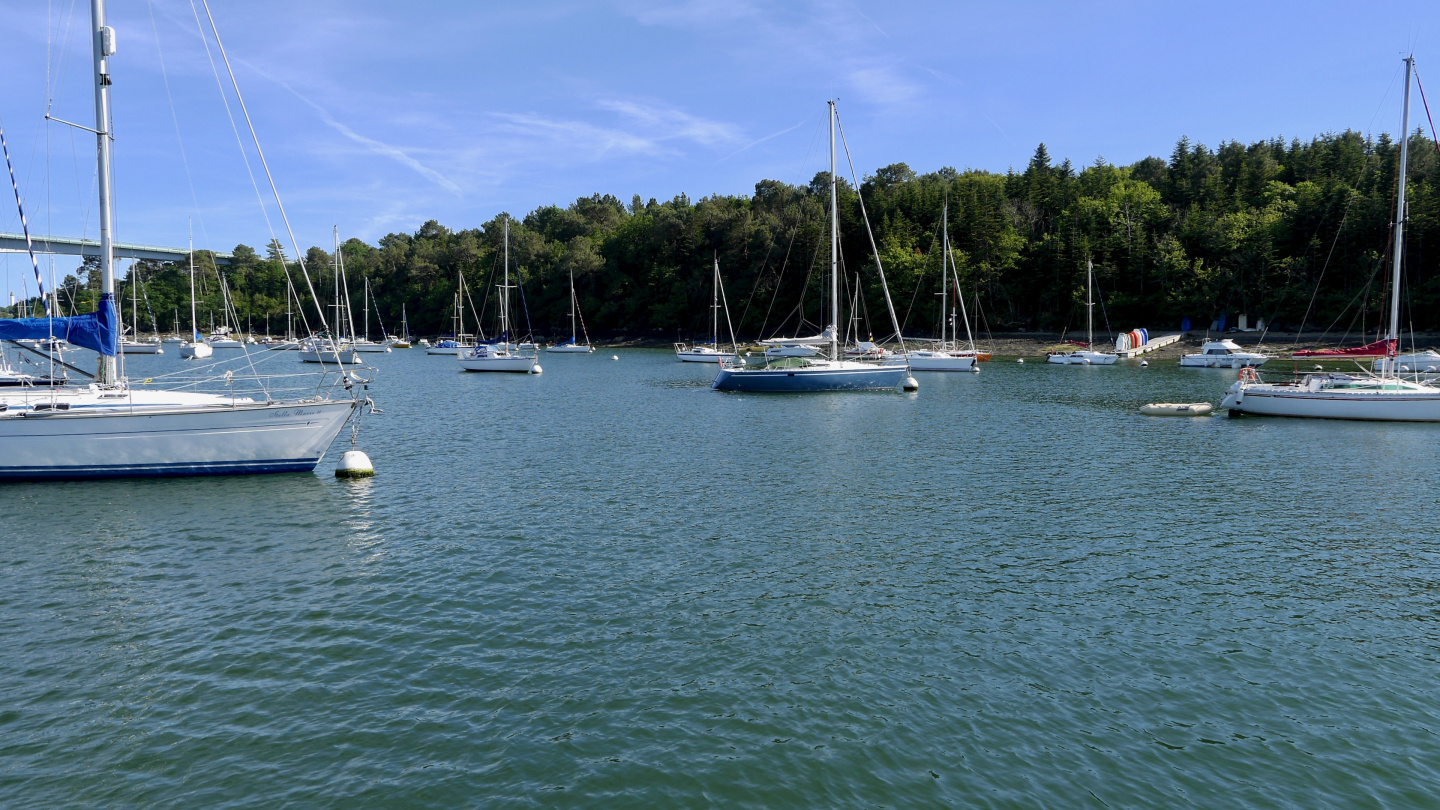 The anchorage of Sainte-Marine on the river Odet in Brittany