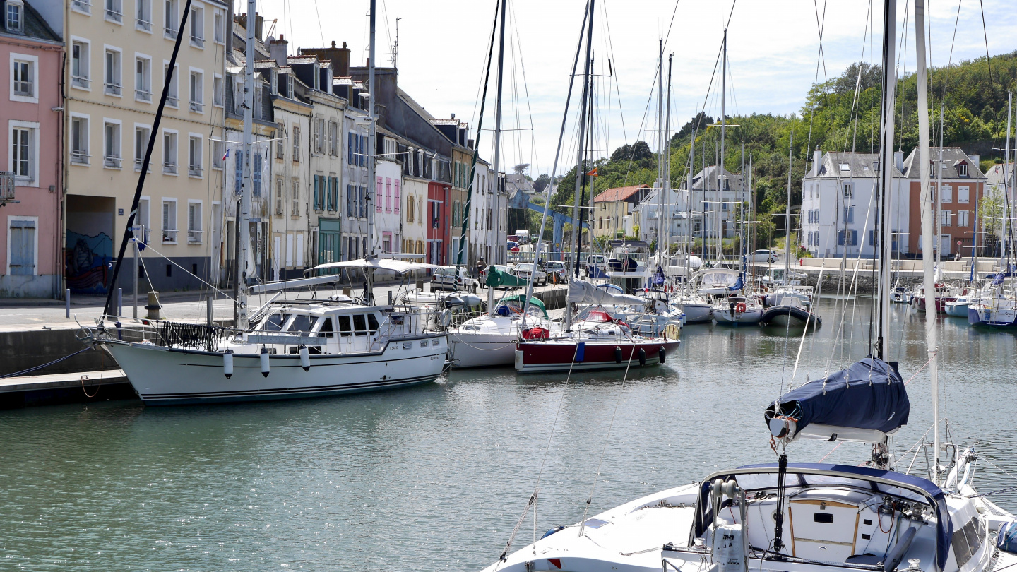 Suwena in the marina of Le Palais in the island of Belle-Île in Brittany