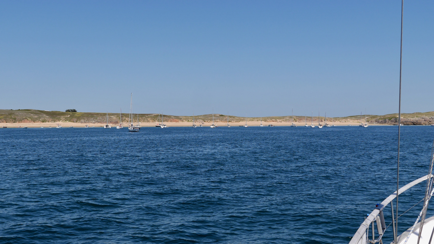 The anchorage of Tréac'h ar Salus in Houat in Brittany