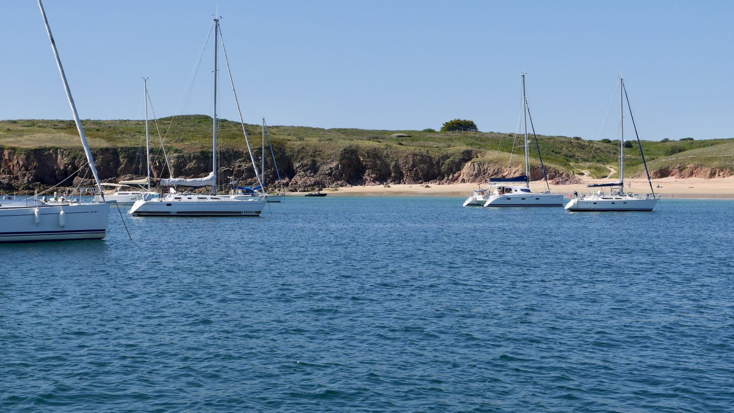 The anchorage of Tréac'h ar Salus in Houat in Brittany