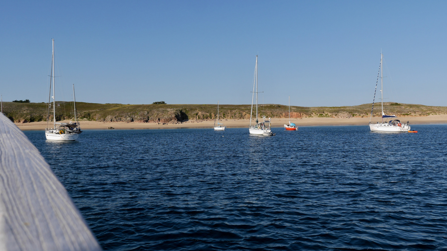 The anchorage of Tréac'h ar Salus in Houat in Brittany