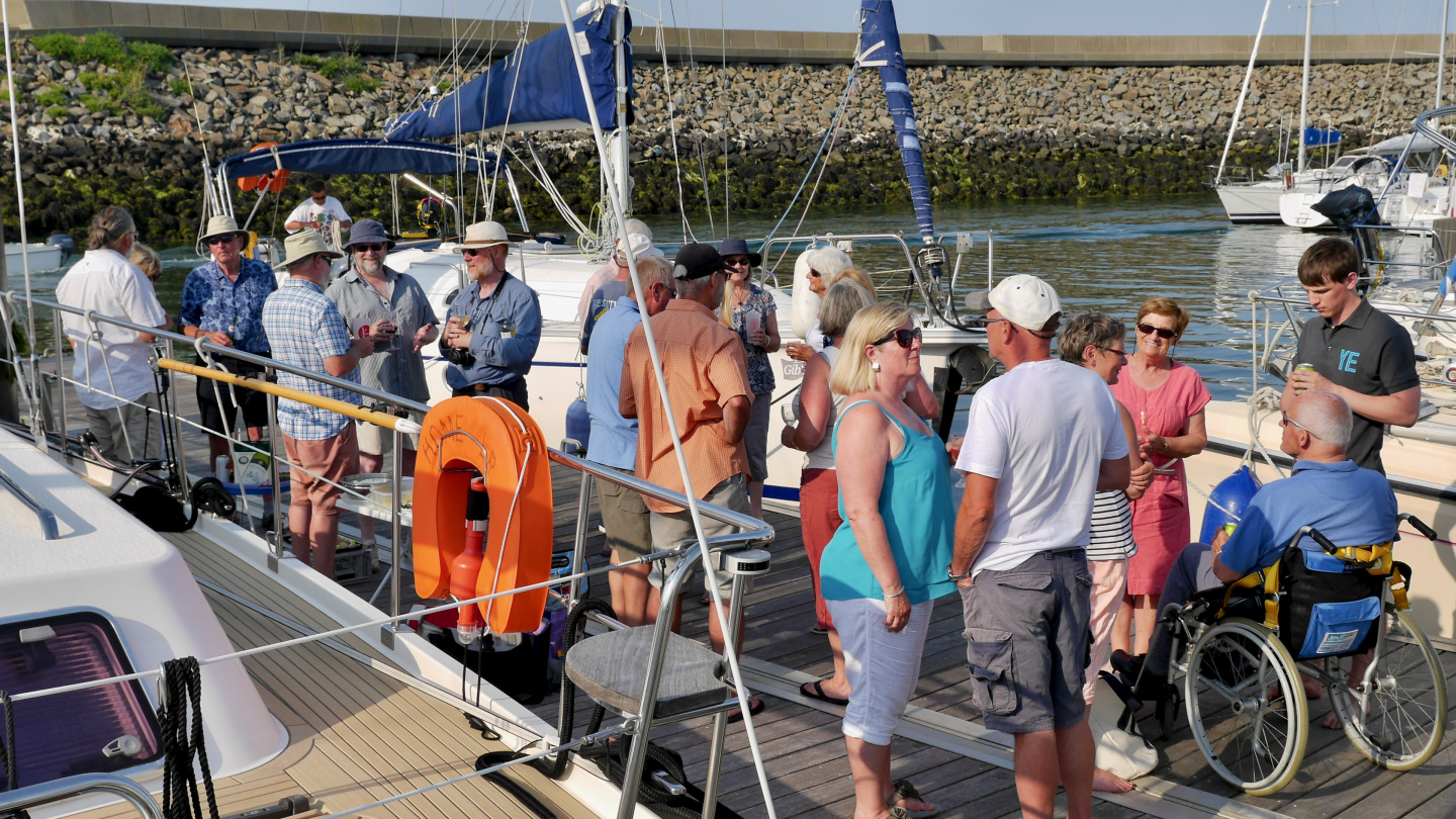 The pontoon party of The Cruising Association on the island of Yeu in France