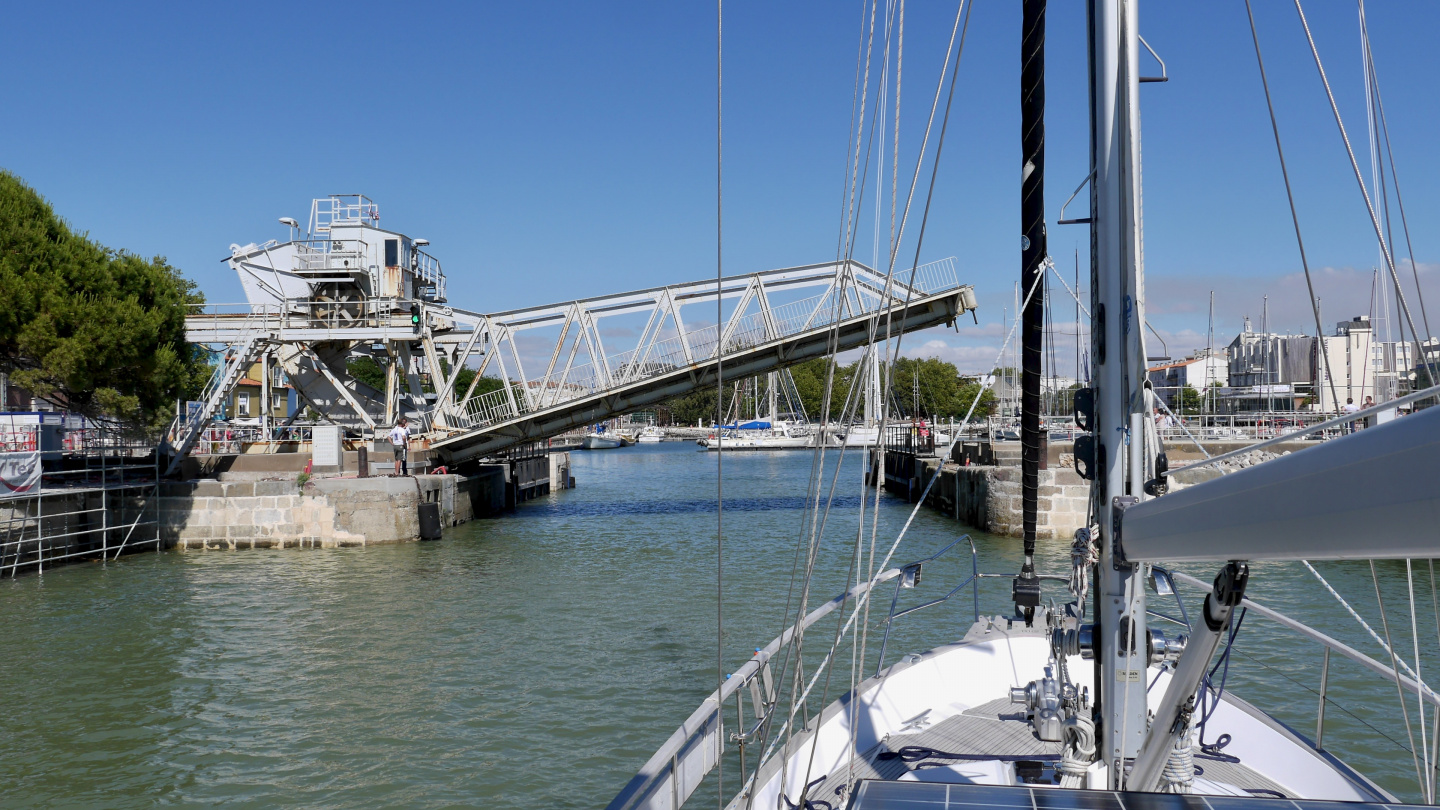 The lifting bridge of Vieux Port in La Rochelle