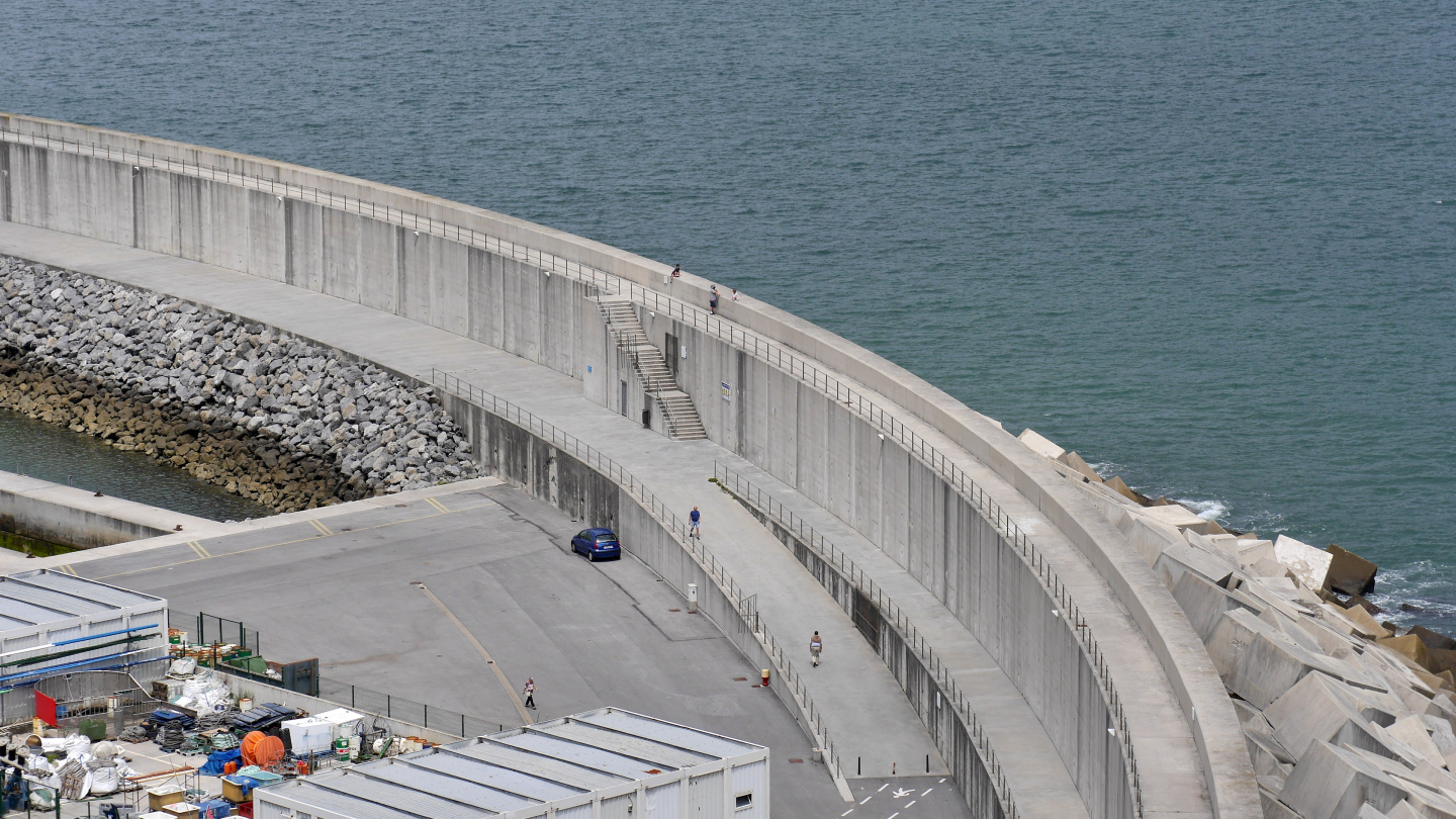 The new breakwater of Laredo in Spain