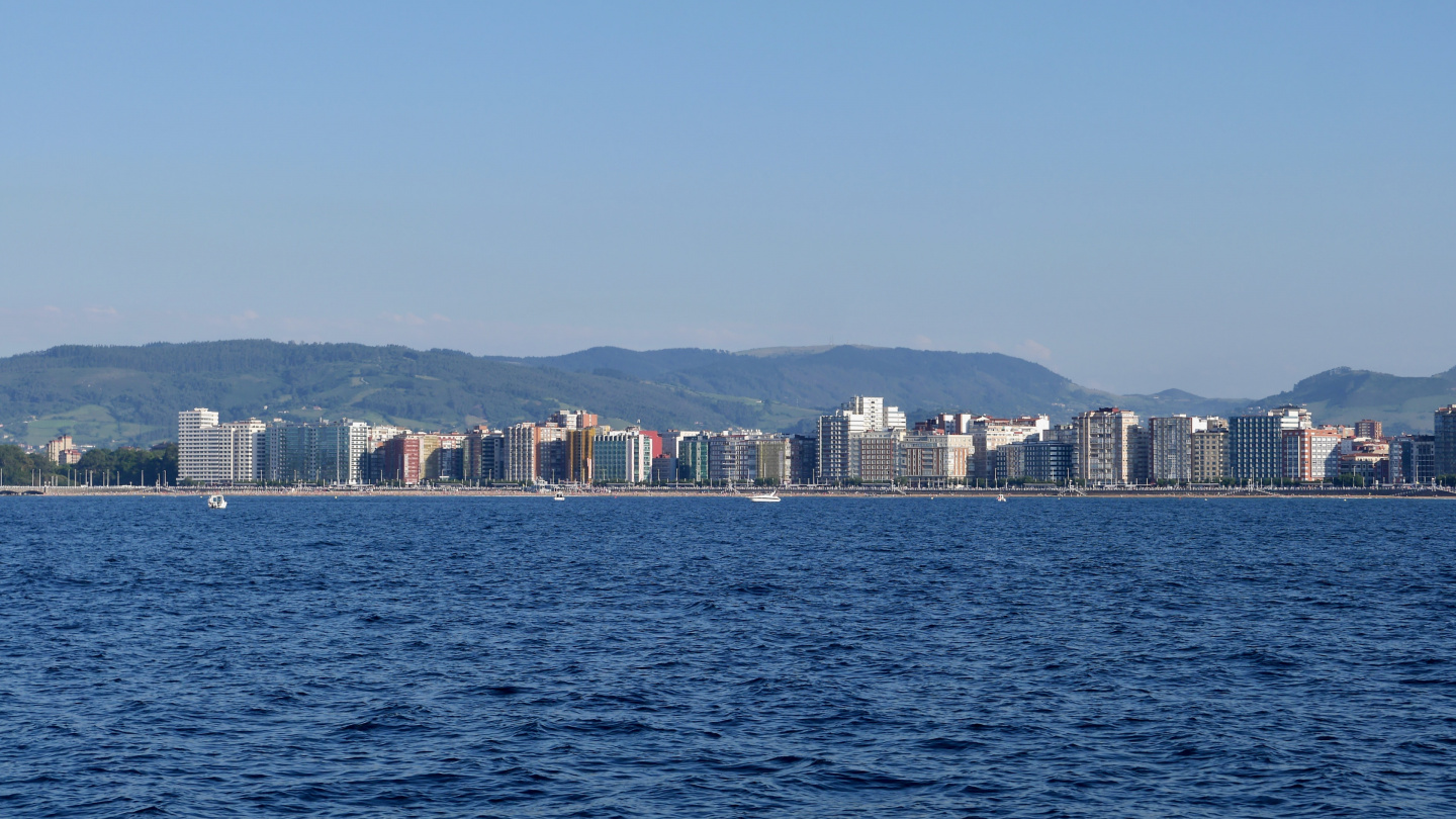 The city of Gijon in Asturias of Spain