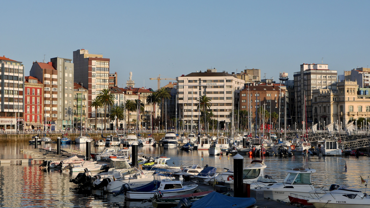 The waterfront of Gijon in Spain