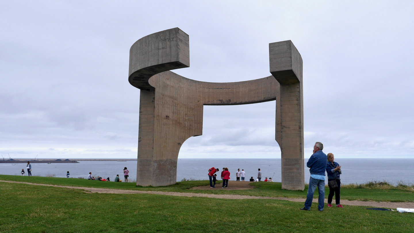 The Eulogy of the Horizon monument in Gijon in Spain