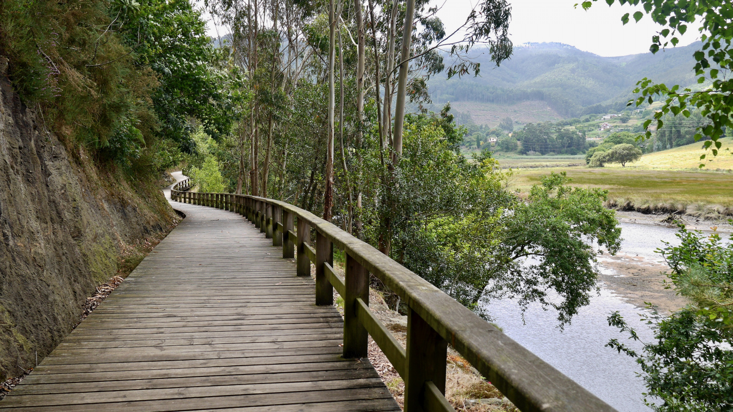 Footpath along the river Landro in Viveiro in Spain