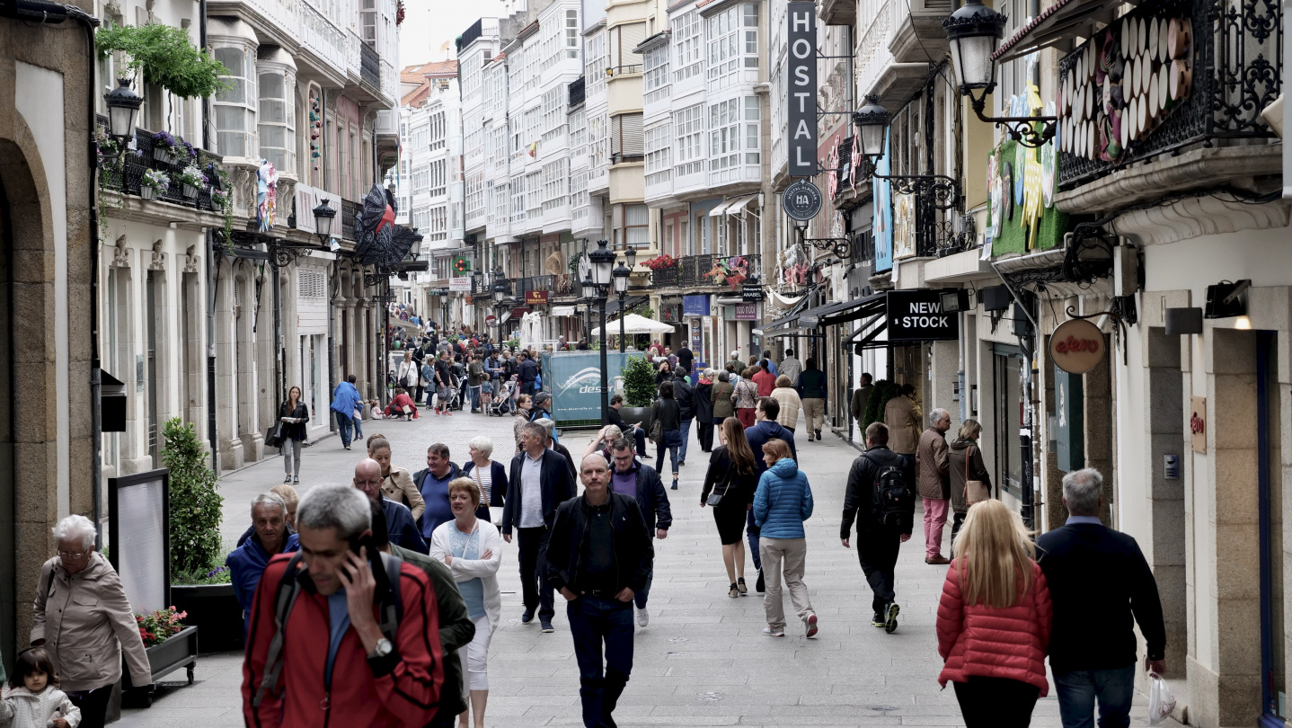 The old town of A Coruña, Galicia