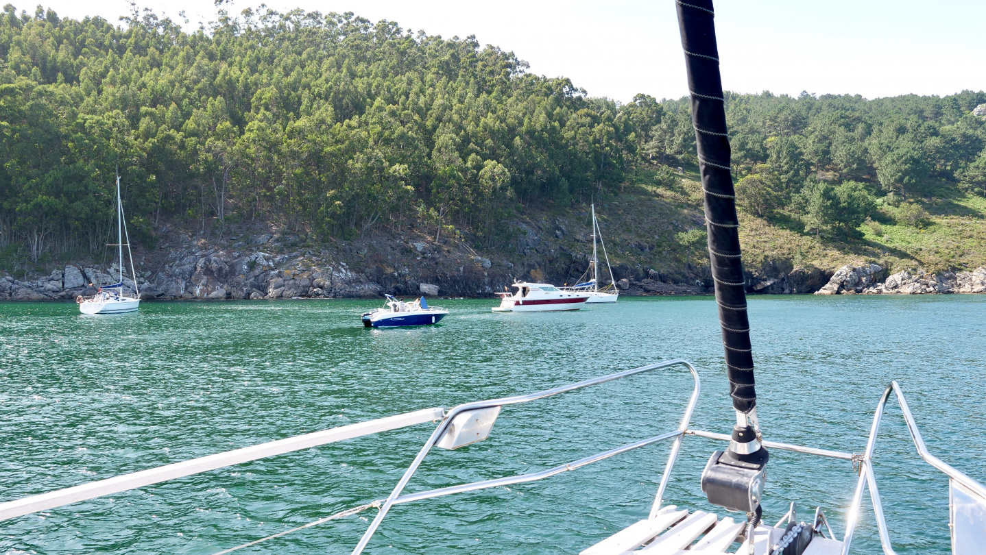 Anchorage of Praia de Barra in Ría de Vigo in Galicia