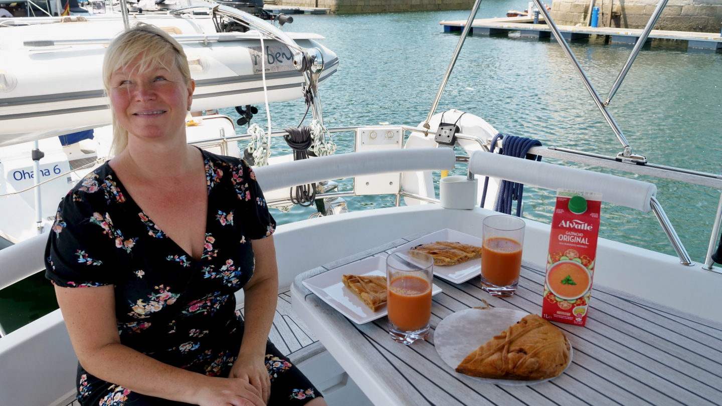 Lunch with empanada and gazpacho in Vigo, Galicia