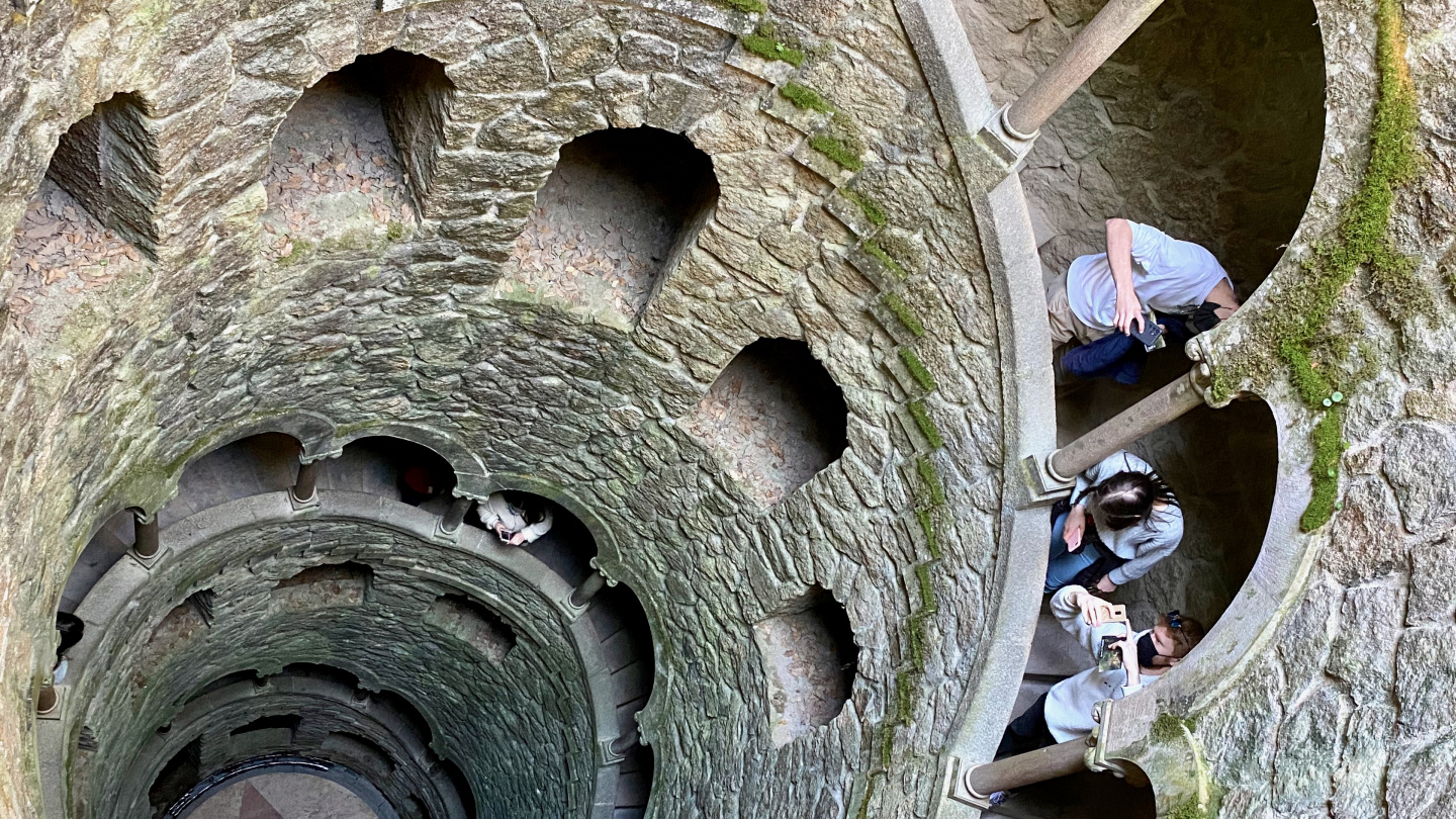 The initiation well of Quinta da Regaleira, Sintra, Portugal