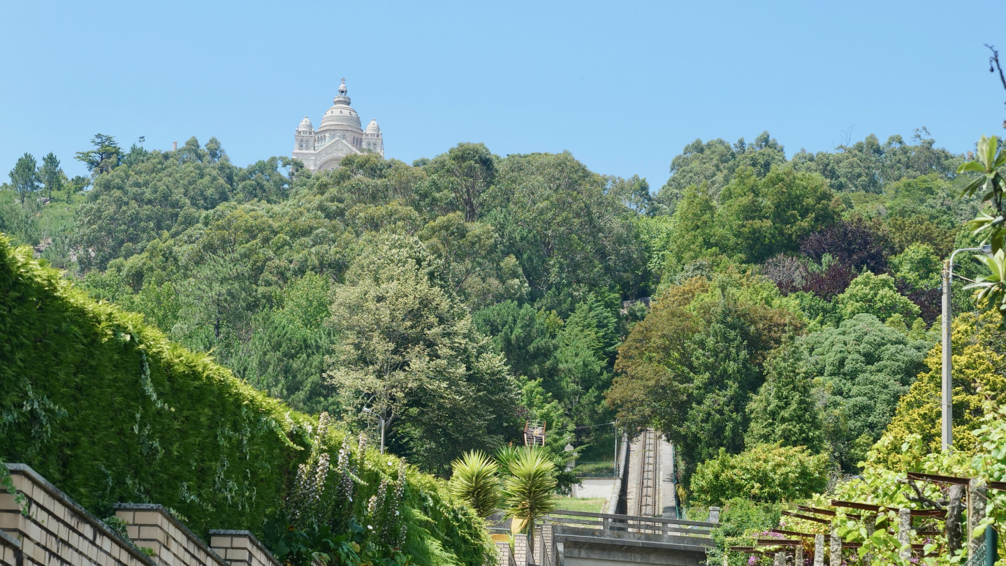 Funicular ascending in Viana do Castelo, Portugal