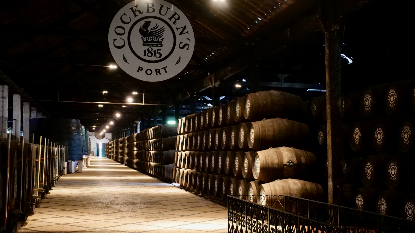 Cockburn's port wine cellar in Vila Nova de Gaia, Portugal