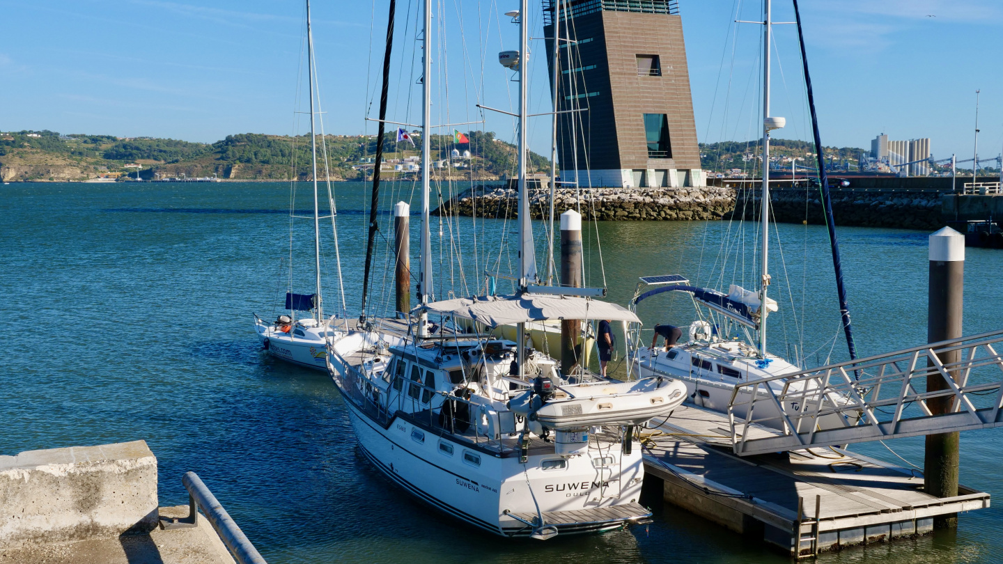 Suwena at the dock of Algés boatyard, Portugal