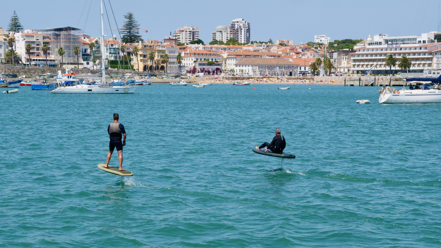 Water toys at the Cascais anchorage, Portugal