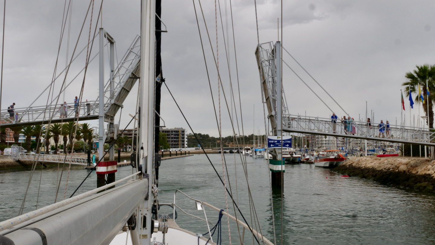 Suwena entering Marina de Lagos, Portugal