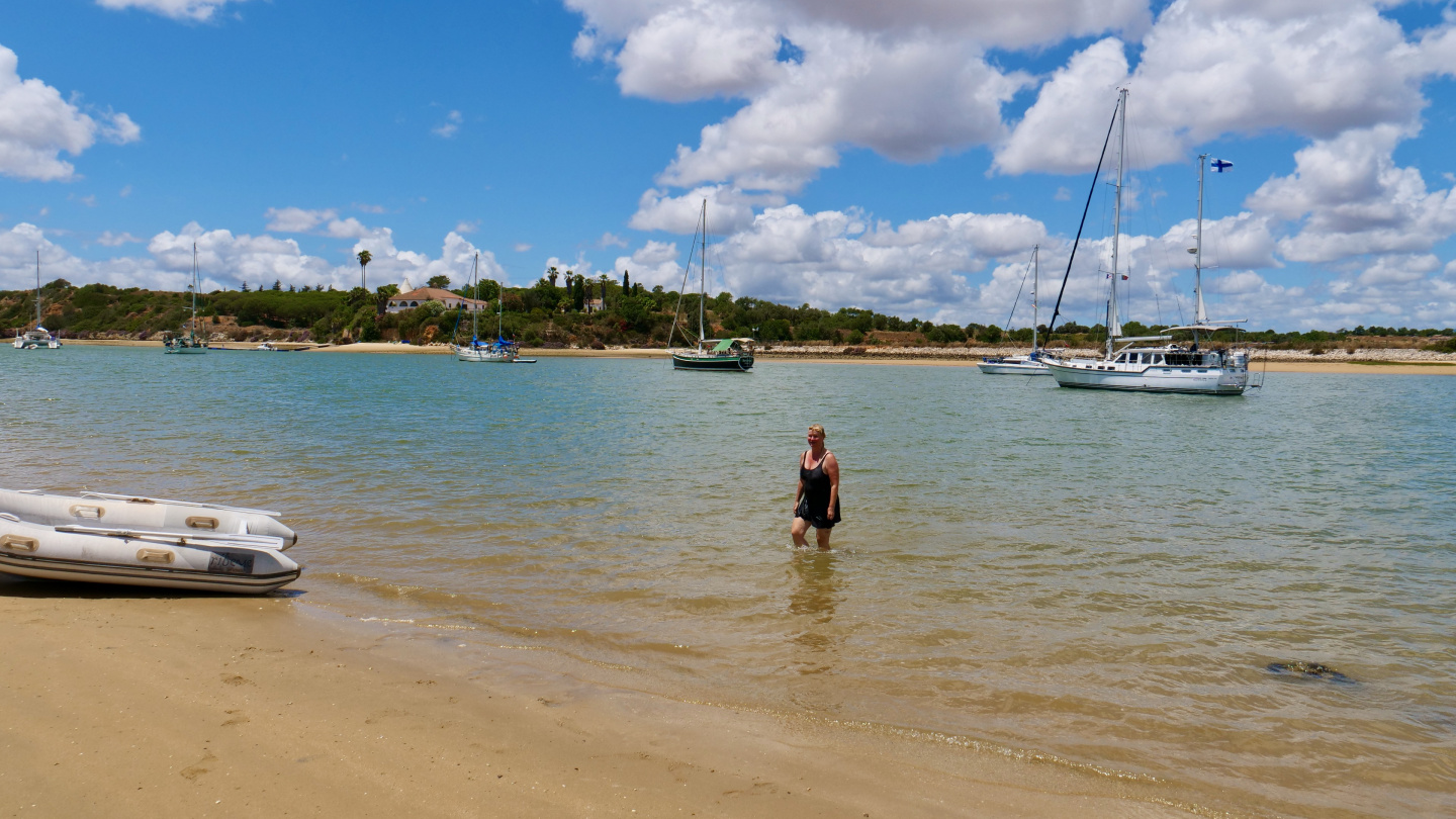 Eve at sandbanks of Alvor, Portugal