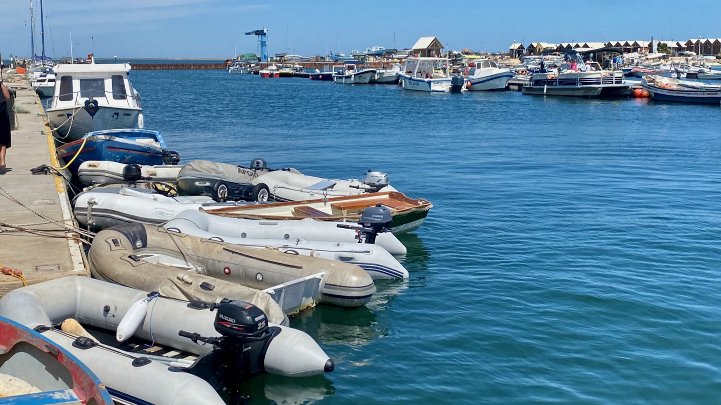 Dinghy dock of Culatra in Algarve