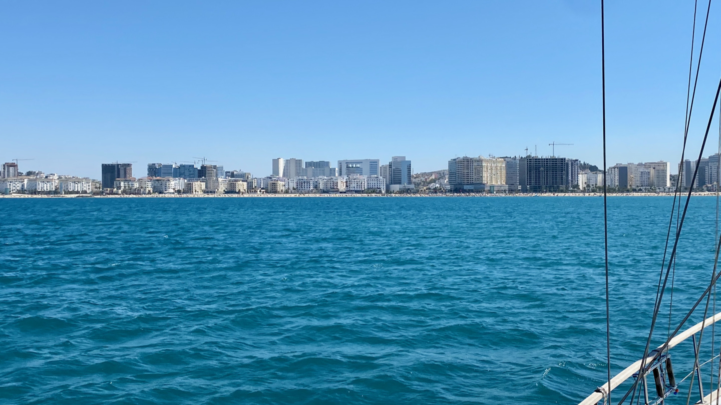 Suwena arriving in Tangier in Morocco