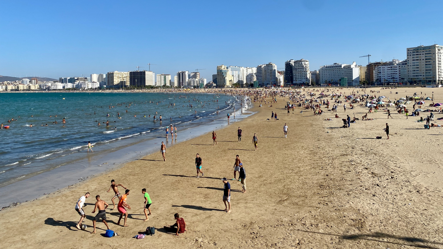 Sandy beach of Tangier, Morocco
