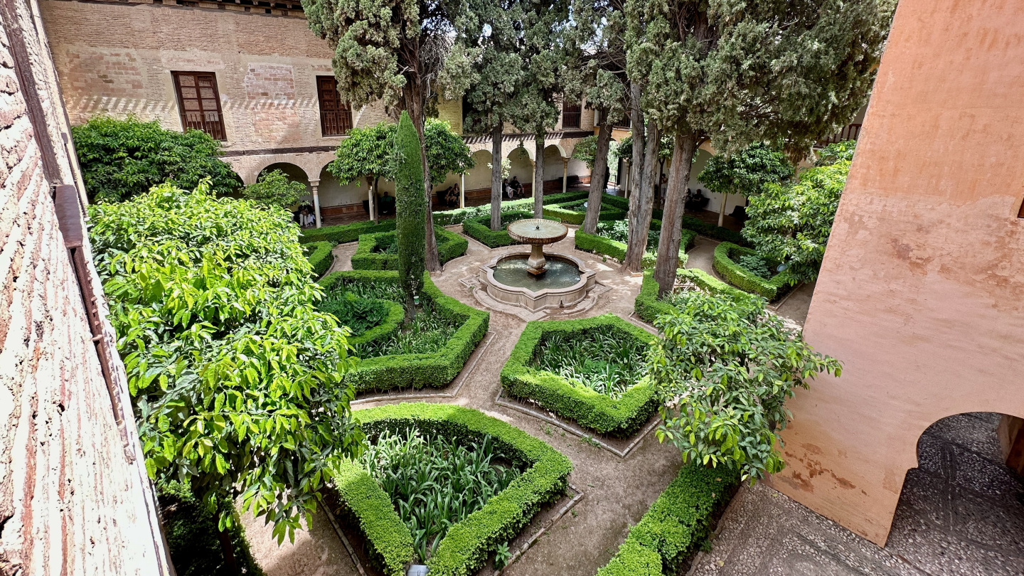 The garden of the Lindaraja, Alhambra, Granda, Spain