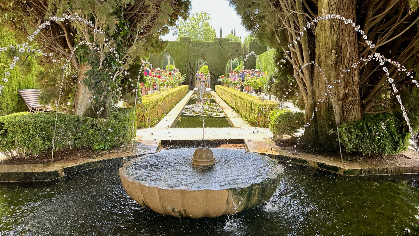 The water ponds in Alhambra, Granada, Spain