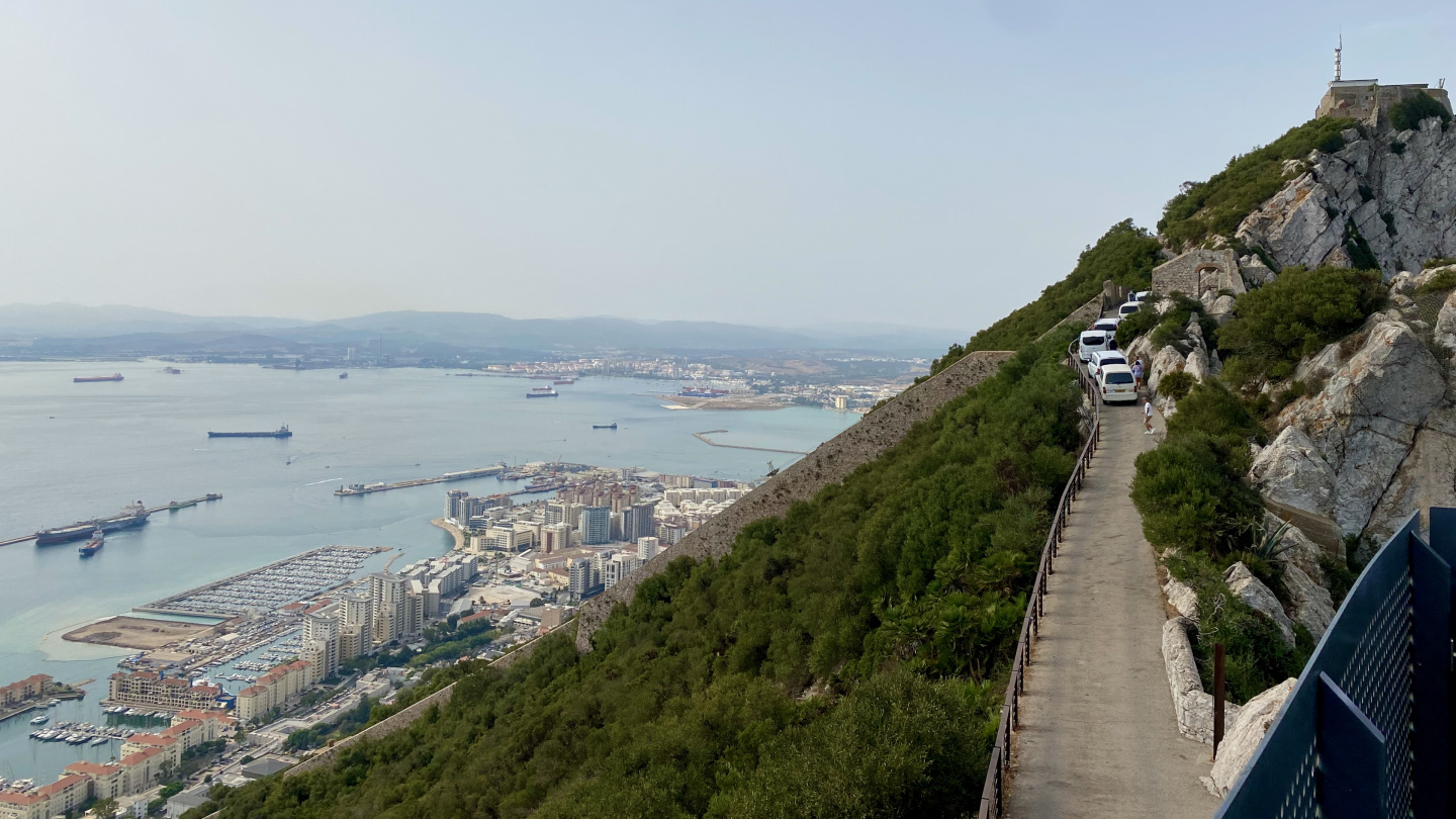 Rush hour of tourists on top the Rock of Gibraltar