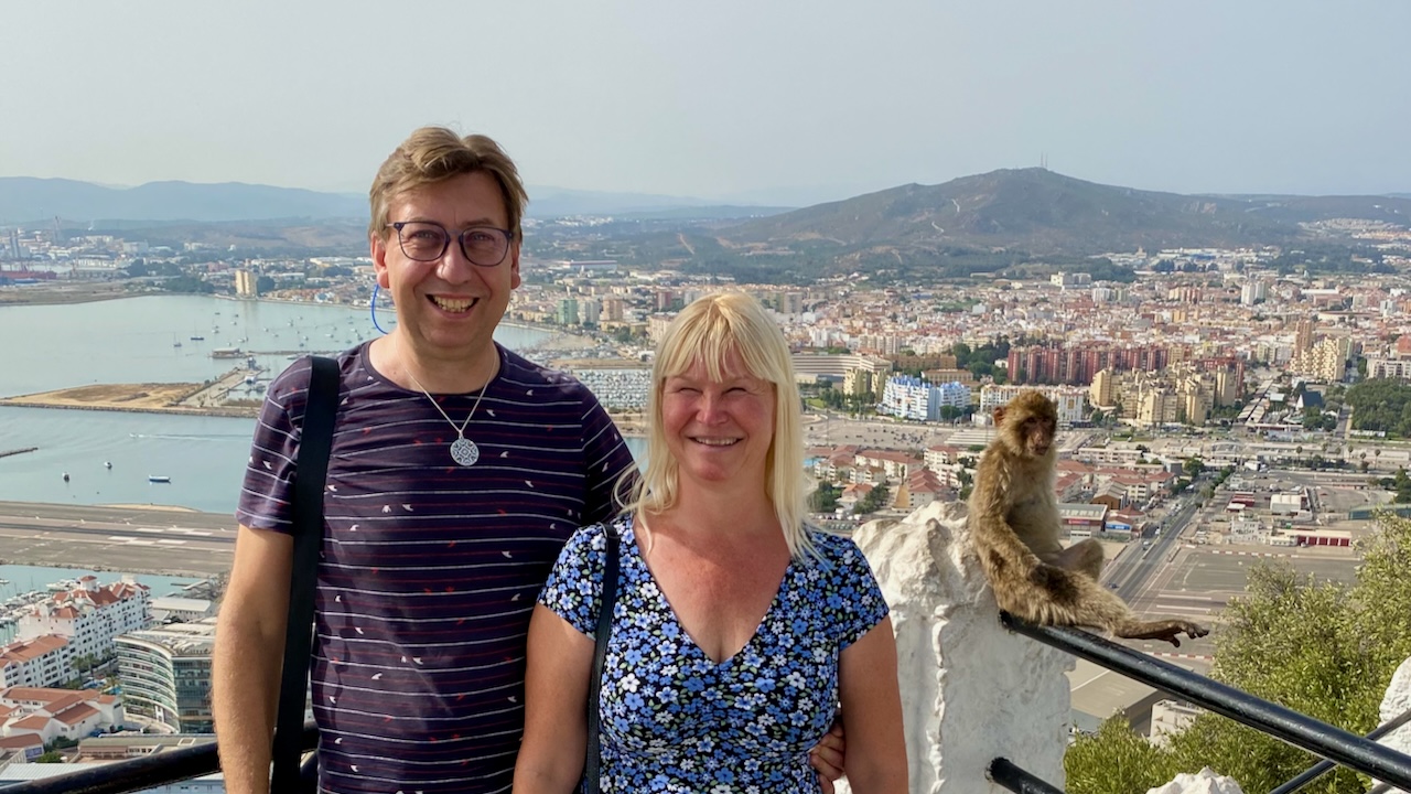 Eve and Andrus at the top of the Rock of Gibraltar