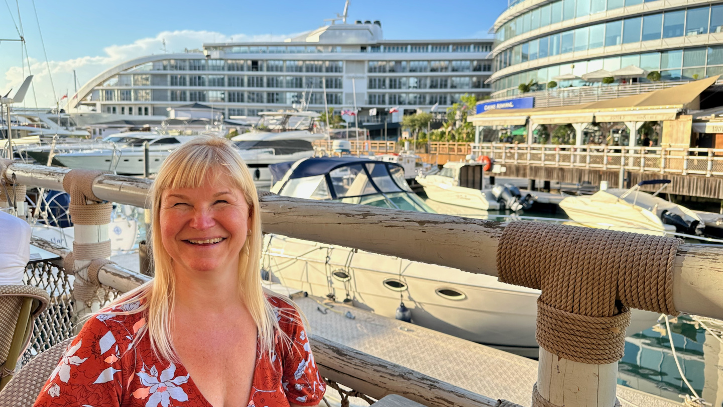 Eve in Ocean Village Marina, Gibraltar